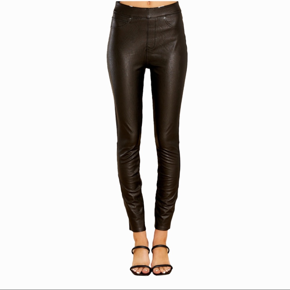 Spanx Leather-Like Ankle Skinny Pant - Picture 2 of 6